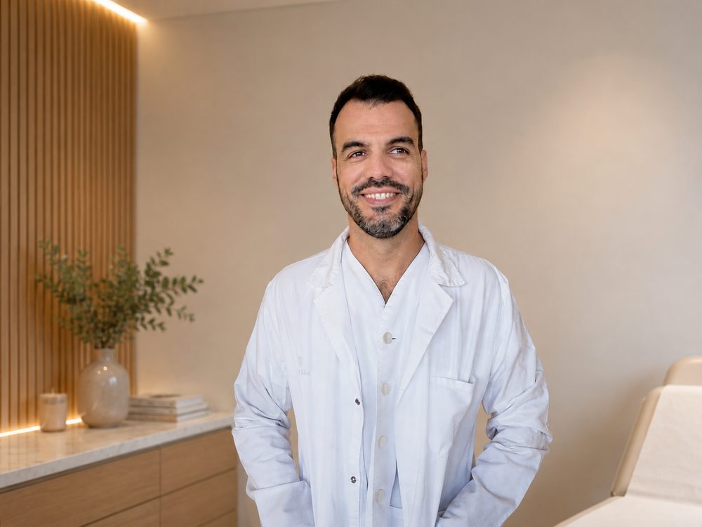 Retrato del Dr. Oliver en su consulta